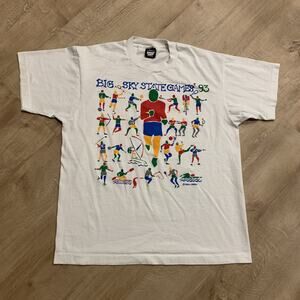 Vintage 90s 1993 Montana Big Sky State Games Graphic Tee Men's Large L T-Shirt